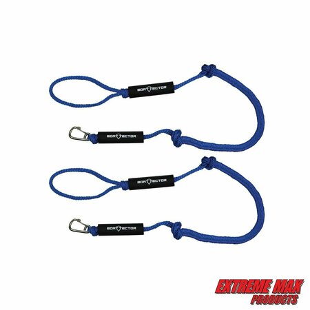 EXTREME MAX Extreme Max 3006.2984 BoatTector PWC Bungee Dock Line Value 2-Pack - 6', Blue 3006.2984